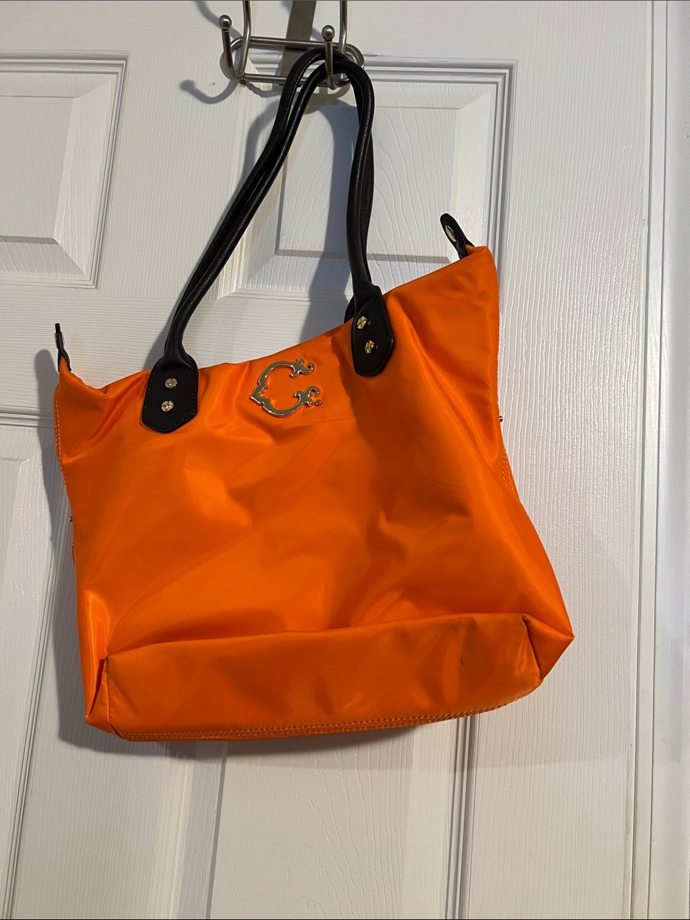 C. Wonder Orange Tote with Black Handles